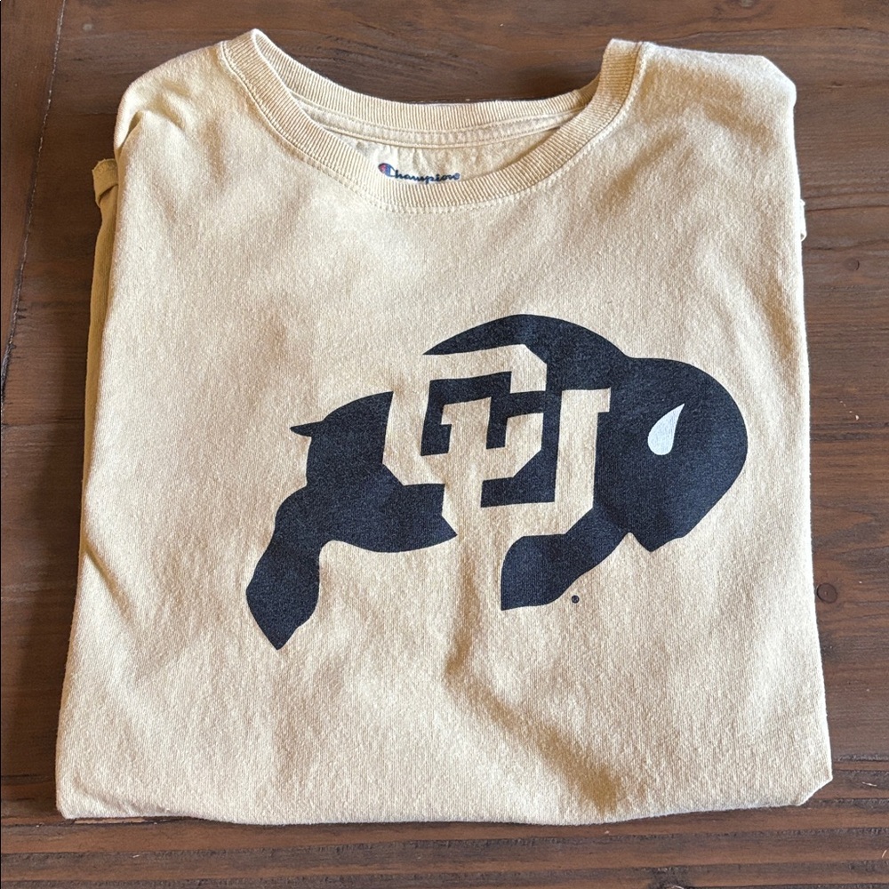 Colorado Buffalos Champion Gold Short Sleeve Tee with Black Logo